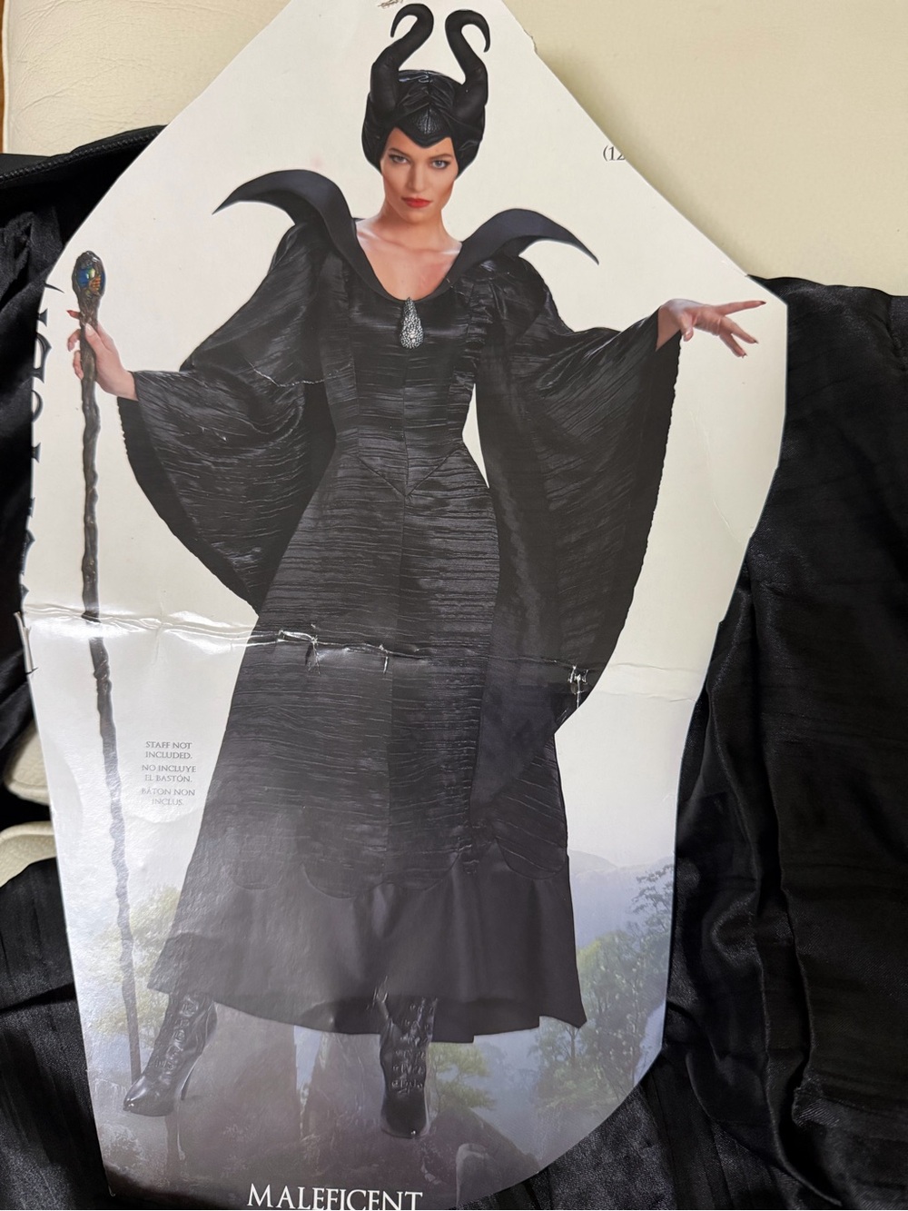 Disney Maleficent Women’s Costume Size L 12-14 Black Halloween Villain